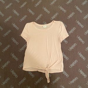 Pink and white short sleeve shirt